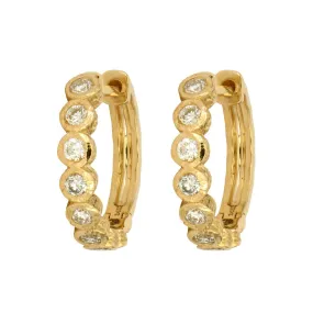 14K Classic Bezel Hoop Earrings