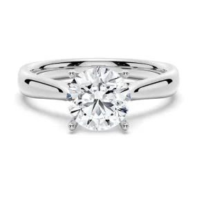 3 CT. Classic Solitaire Round Moissanite Ring With Tapered Band