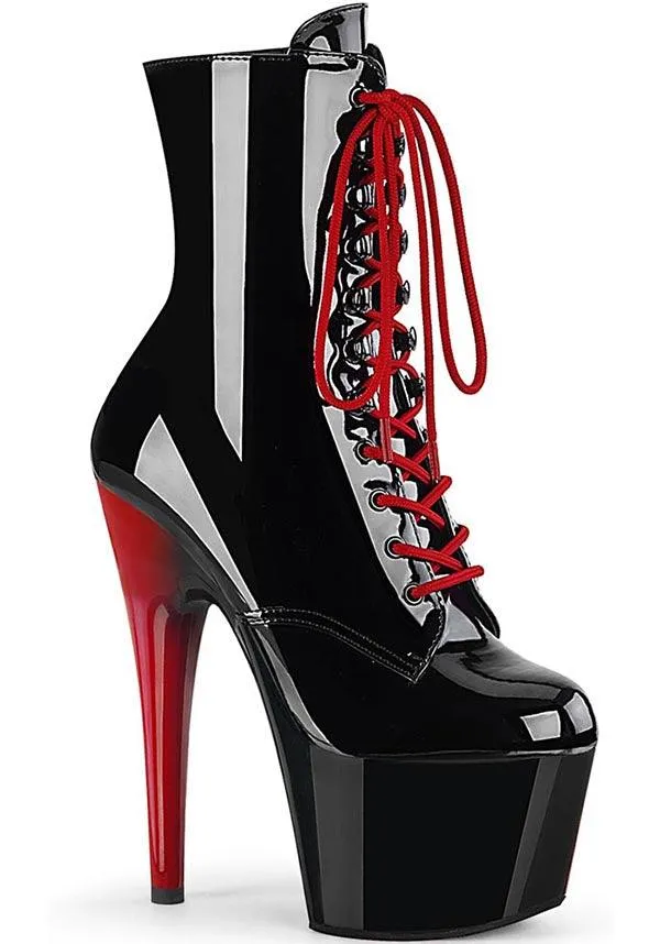 ADORE-1020 [Black Patent/Black-Red] | PLATFORM BOOTS [PREORDER]