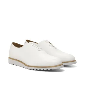 Ambrogio Bespoke Custom Men's Shoes White Box Calf-Skin Leather Wholecut Oxfords (AMB2176)