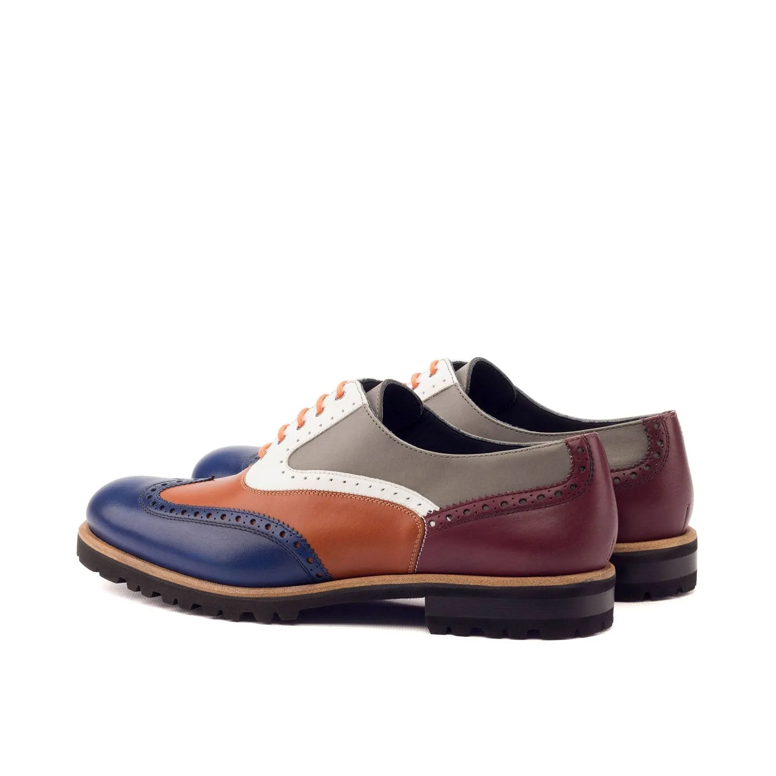 Ambrogio Bespoke Custom Women's Custom Made Shoes Multi-Color Calf-Skin Leather Wingtip Oxfords (AMBW1079)