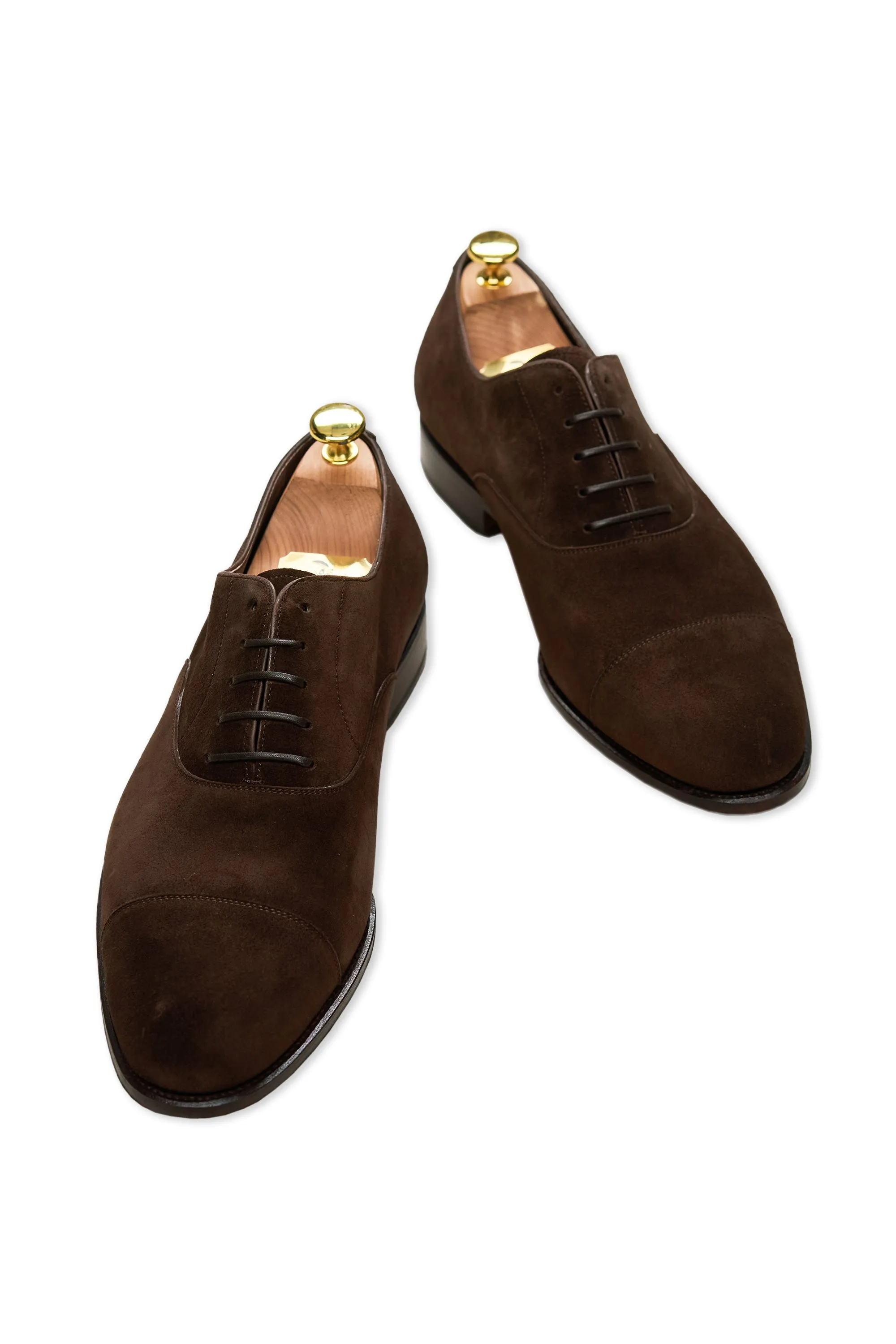 Carmina Robert 80386 Brown Suede Simple Captoe Oxfords