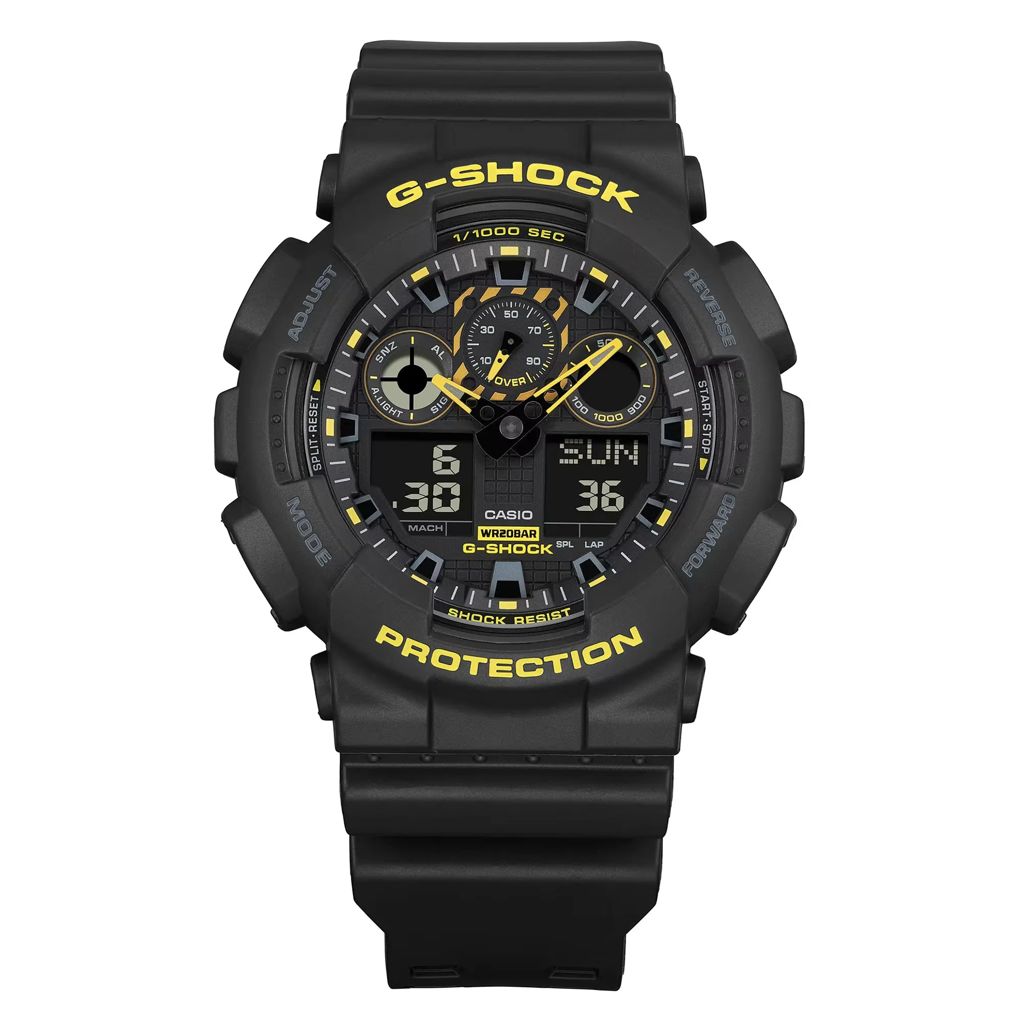 CASIO G-SHOCK GA100CY-1A Black & Caution Yellow Watch