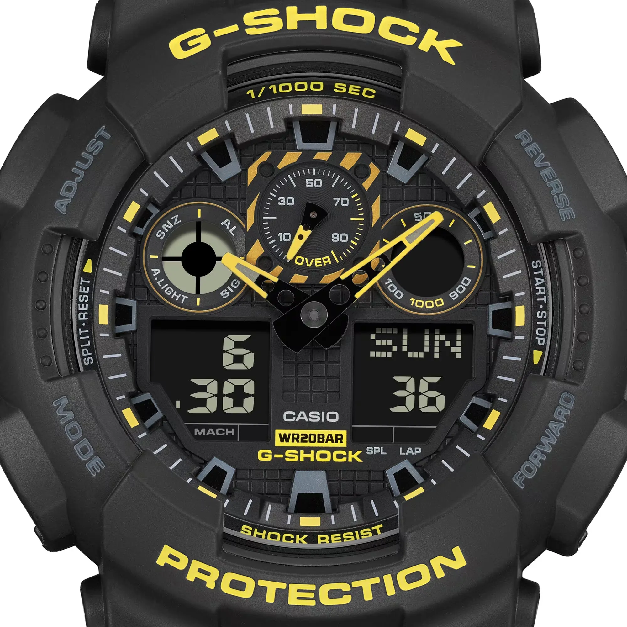 CASIO G-SHOCK GA100CY-1A Black & Caution Yellow Watch