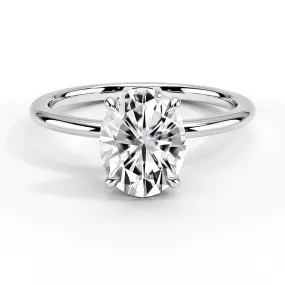 Classic Four-Prong Oval Cut Engagement Ring