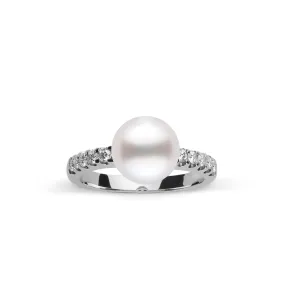 Decade Collection 9.0-10.0 mm White South Sea Pearl and Diamond Ring