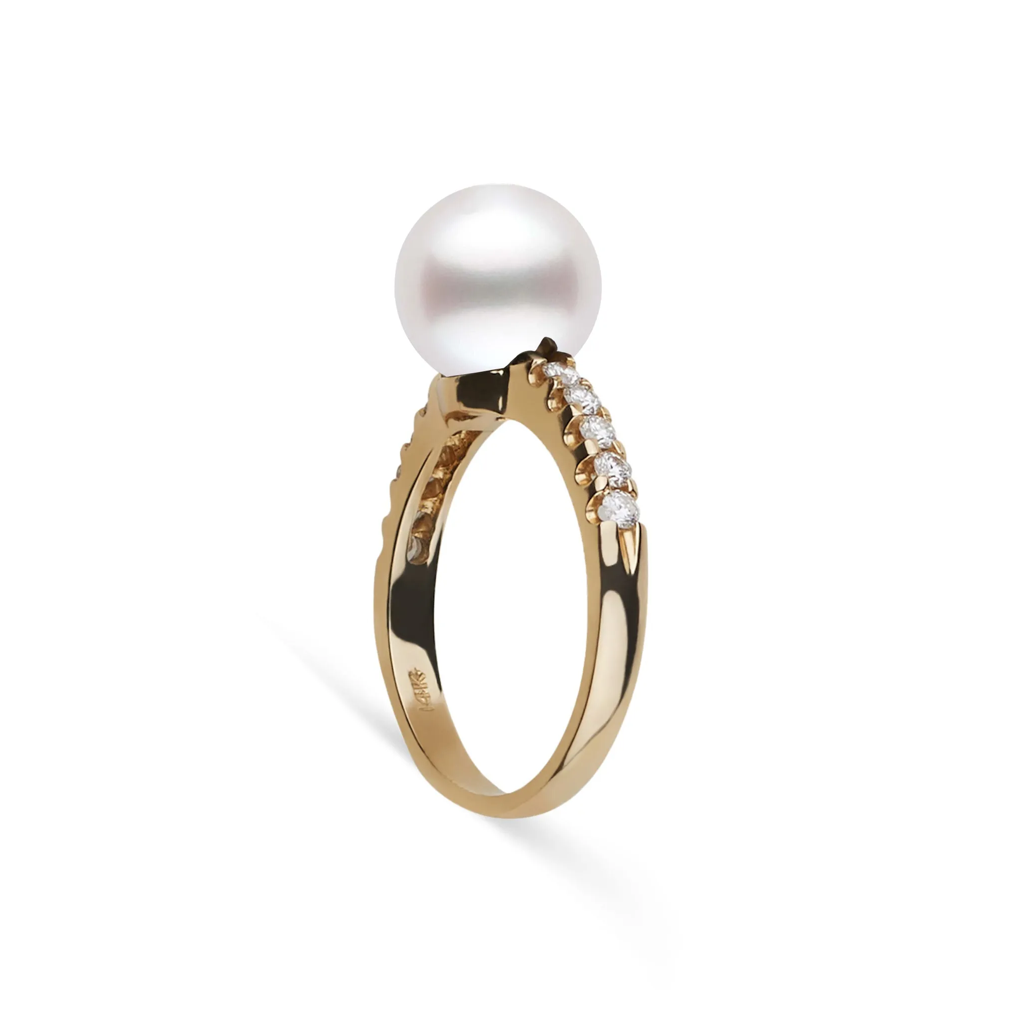 Decade Collection 9.0-10.0 mm White South Sea Pearl and Diamond Ring