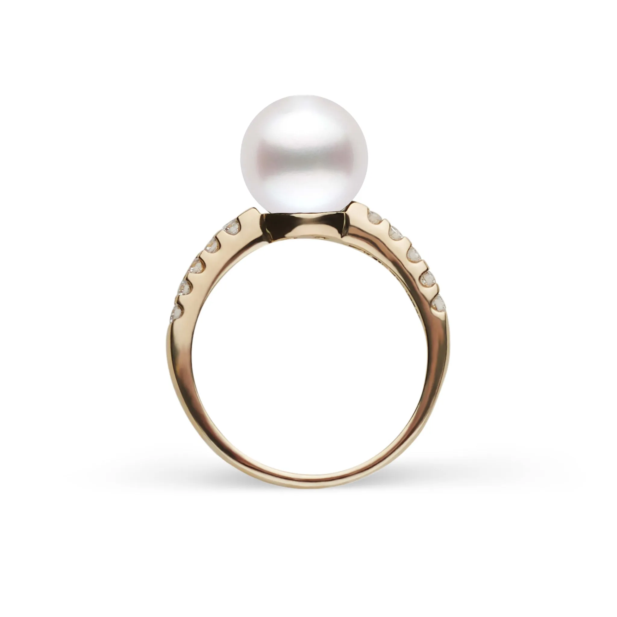 Decade Collection 9.0-10.0 mm White South Sea Pearl and Diamond Ring