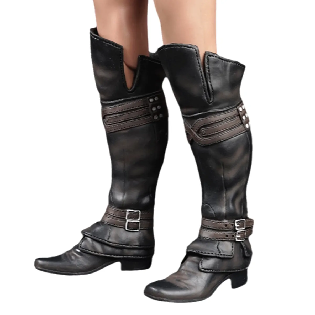 HiPlay ASTOYS, Assassin's Creed Boots Shoes Black Color For 12-inch Figure