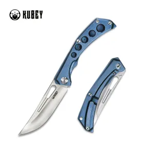 Ishtar Frame Lock EDC Knife Blue Titanium Handle (3.5 Satin AUS-10) KU170B