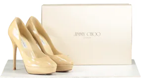 Jimmy Choo Cosmic Nude Patent Platform Heels UK 3 EU 36 👠