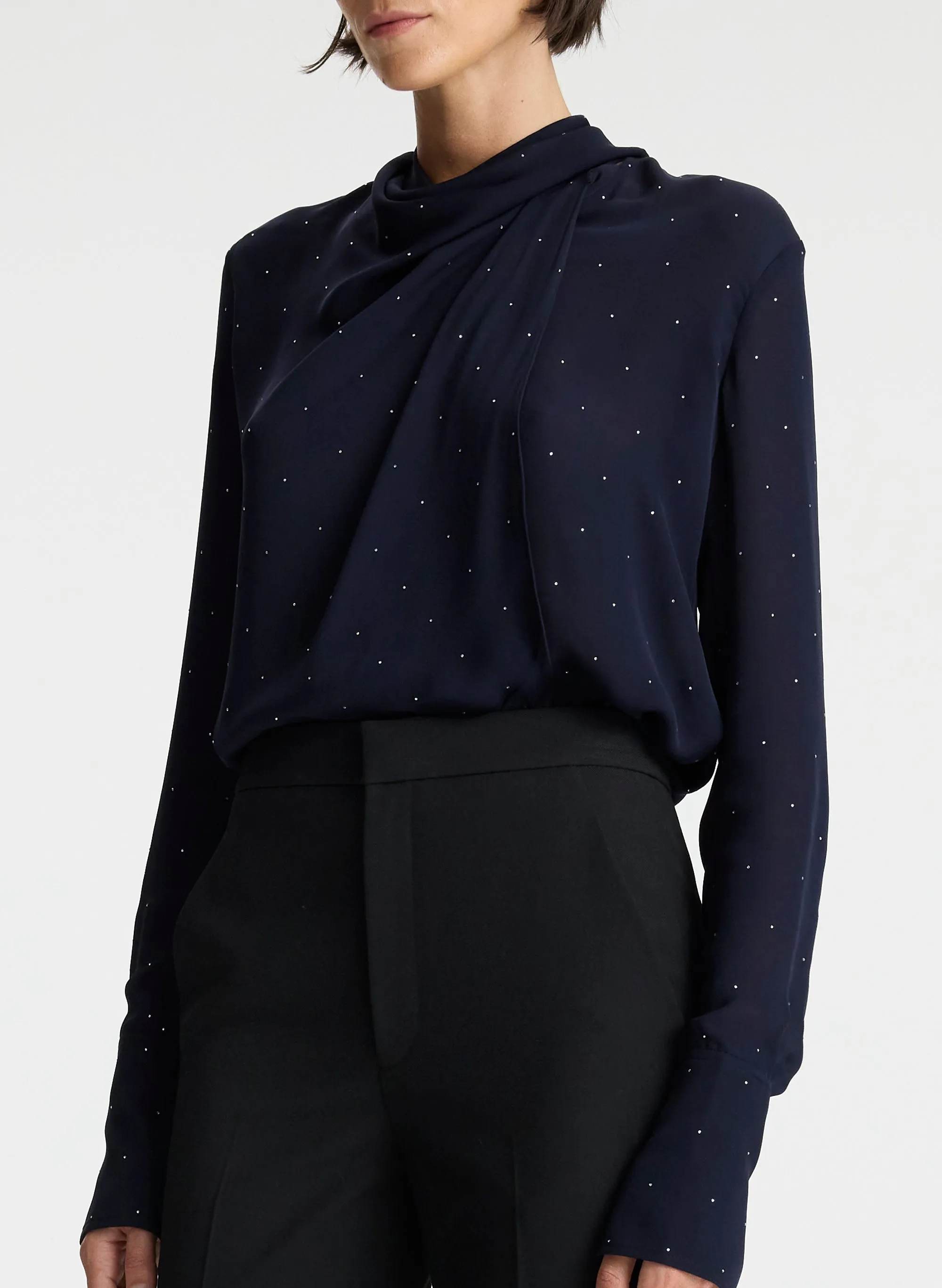 Luna Embellished Silk Top