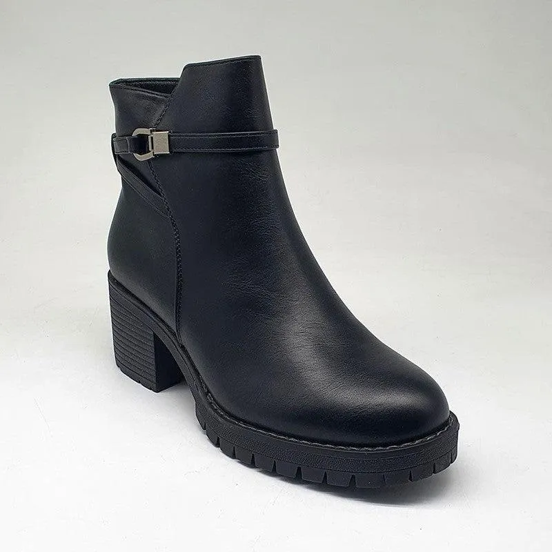 Madison Farah Gusset Side Strap Ankle Boot - Black