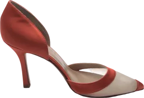 Maxine Orange Mira Mesh Coral Satin Heels UK 7 EU 40 👠