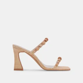 NAJA HEELS BEACHWOOD RAFFIA