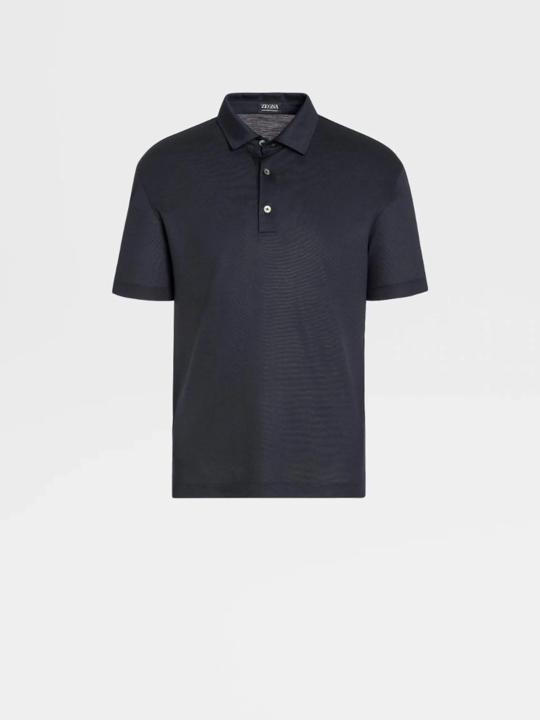 Navy Blue High Performance Wool Short Sleeve Polo