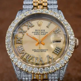 Rolex Datejust 1601 36MM Champagne Diamond Dial With 8.25 CT Diamonds