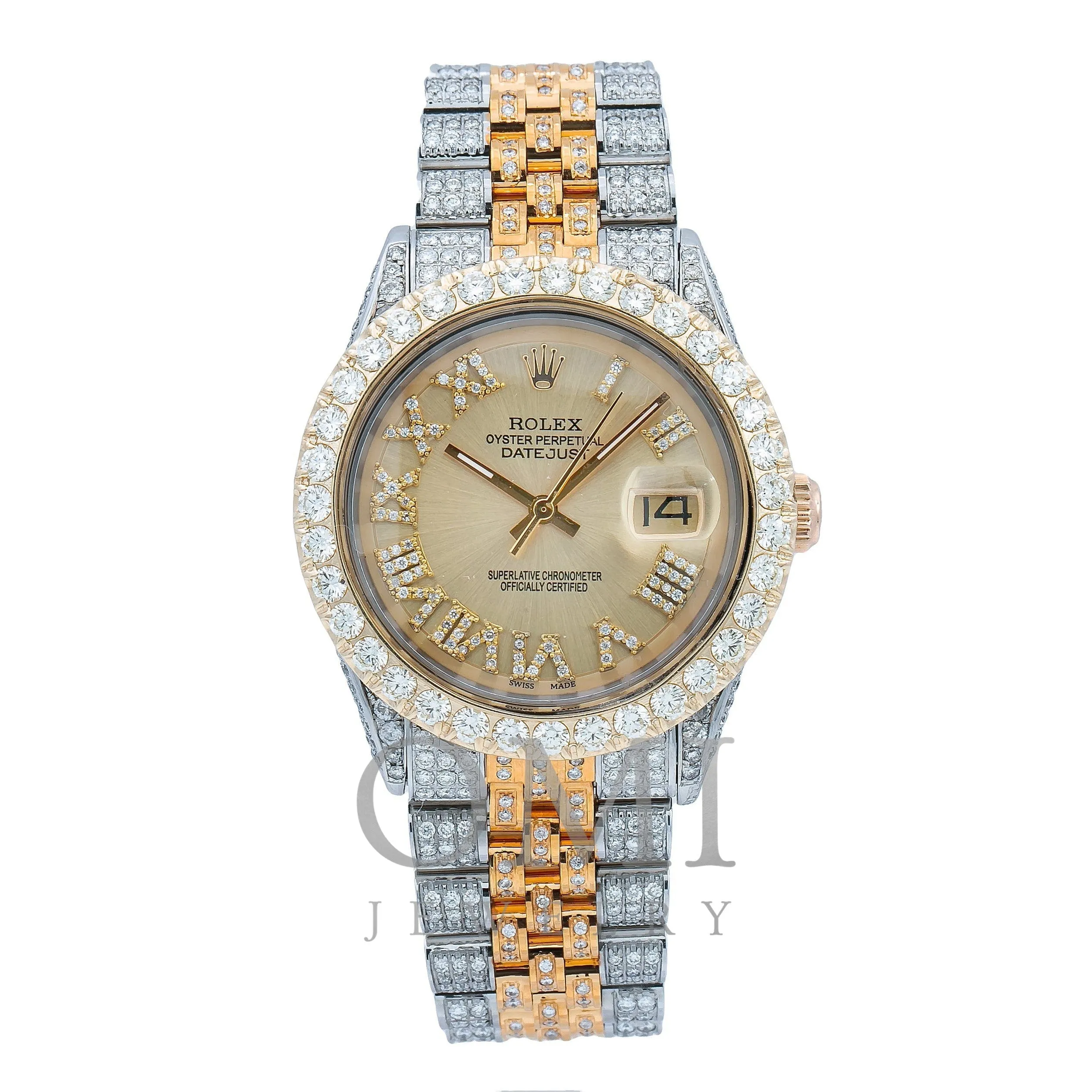 Rolex Datejust 1601 36MM Champagne Diamond Dial With 8.25 CT Diamonds