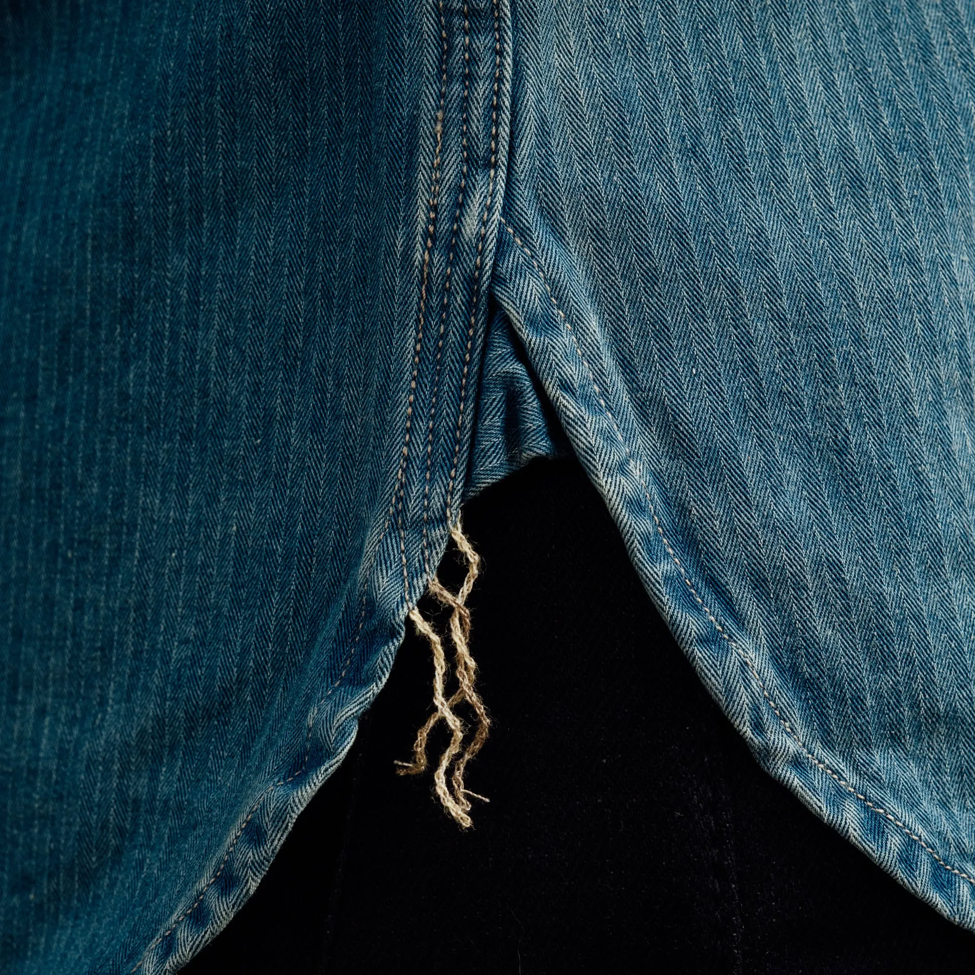 RRL Indigo Herringbone Twill Work Shirt Faded Indigo