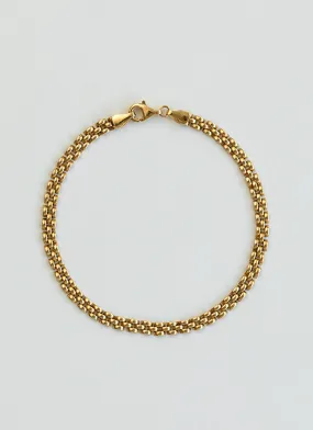 Sady rolex 3.5mm chain bracelet 14k gold