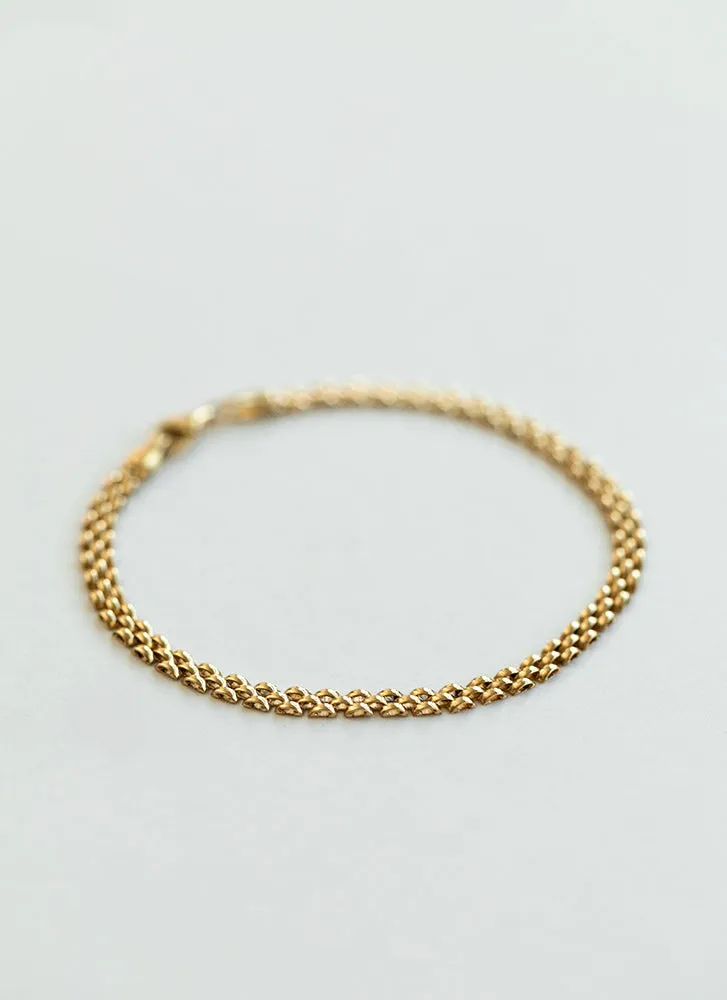 Sady rolex 3.5mm chain bracelet 14k gold