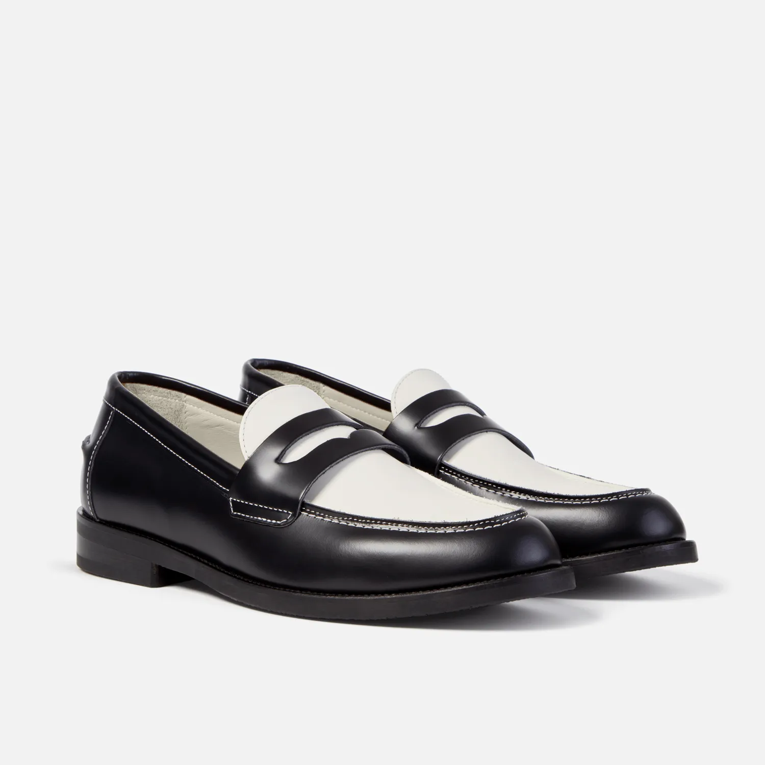 Wilde Black   White Penny Loafer - Men's