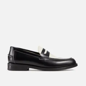 Wilde Black   White Penny Loafer - Men's