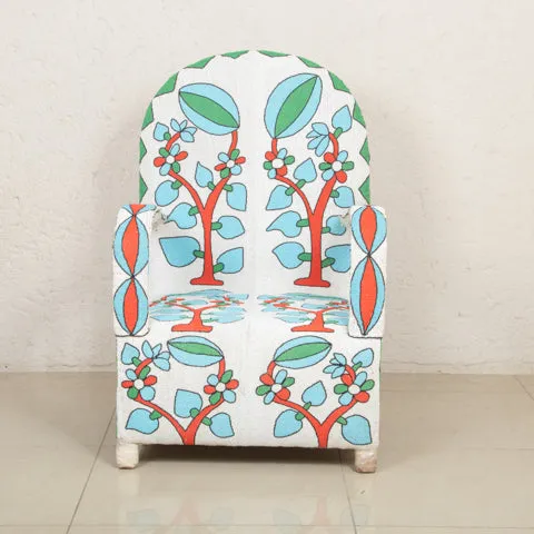 Yoruba Beaded Arm Chair Set of 2 | Light Blue